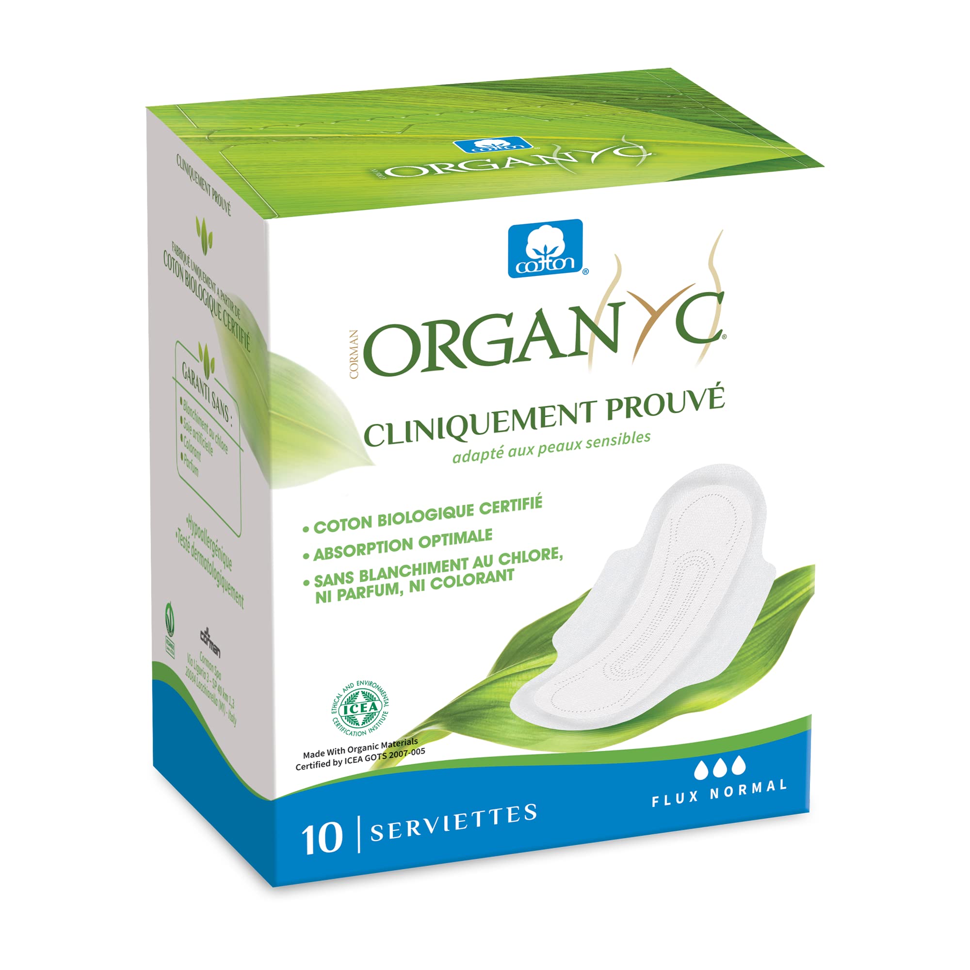 organyc-avec-ailettes-serviettes-hygi-niques-coton-bio-flux-mod-r-40-unit-s image 2