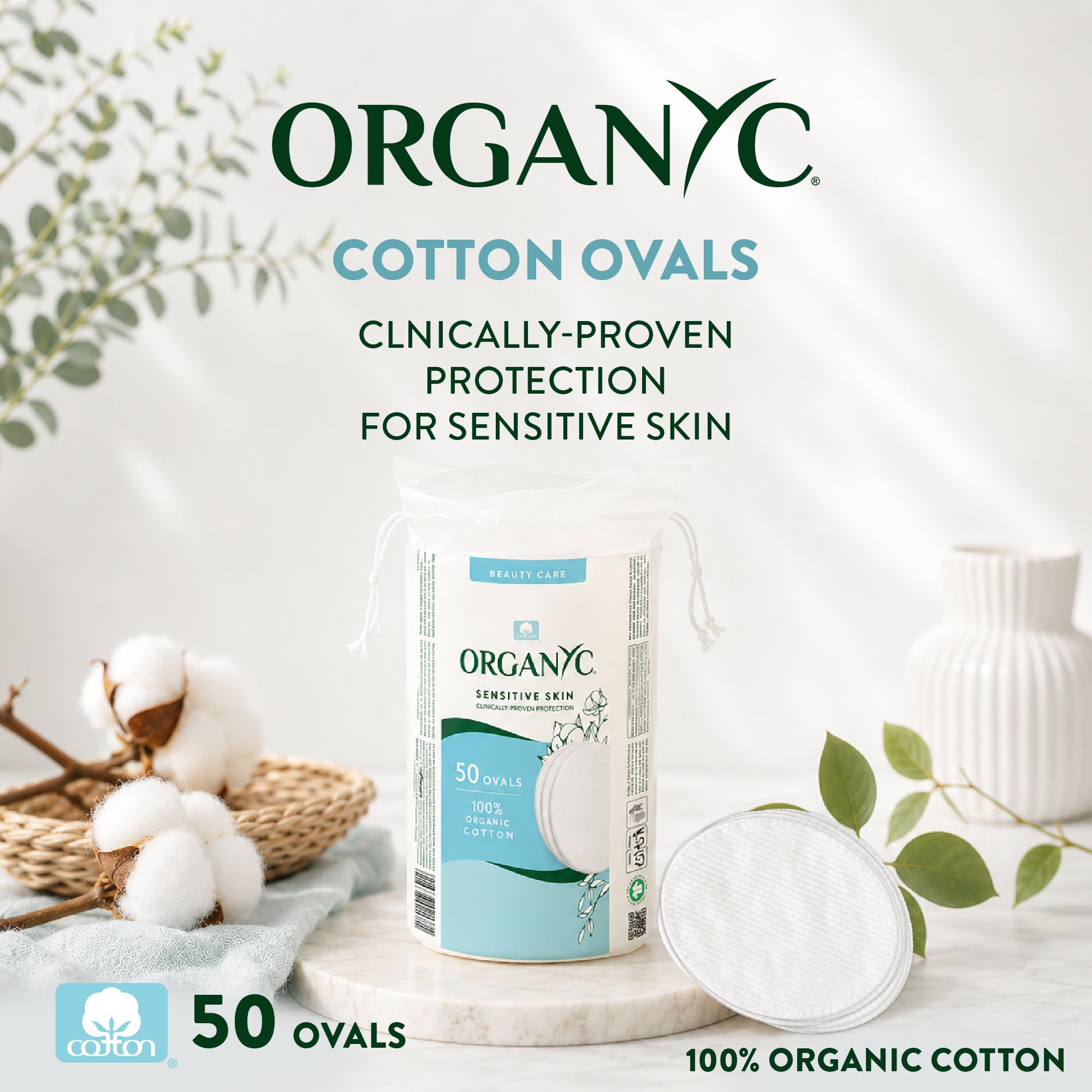 organyc-disques-de-coton-bio-ovales-x50-pour-peaux-sensibles image 2