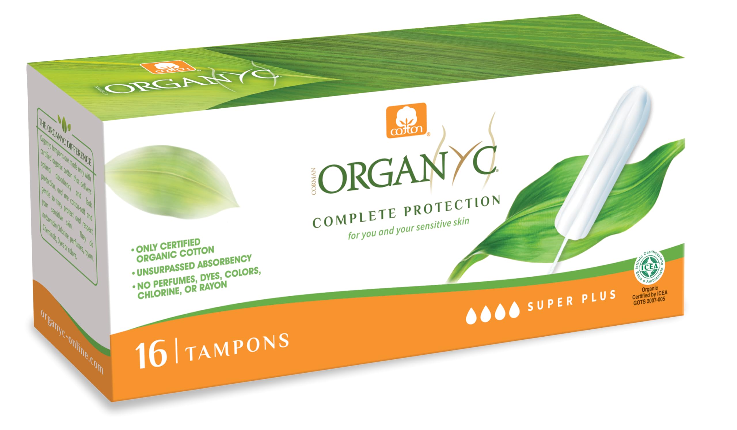 organyc-tampons-100-coton-bio-super-plus-sans-applicateur-16-tampons image 2