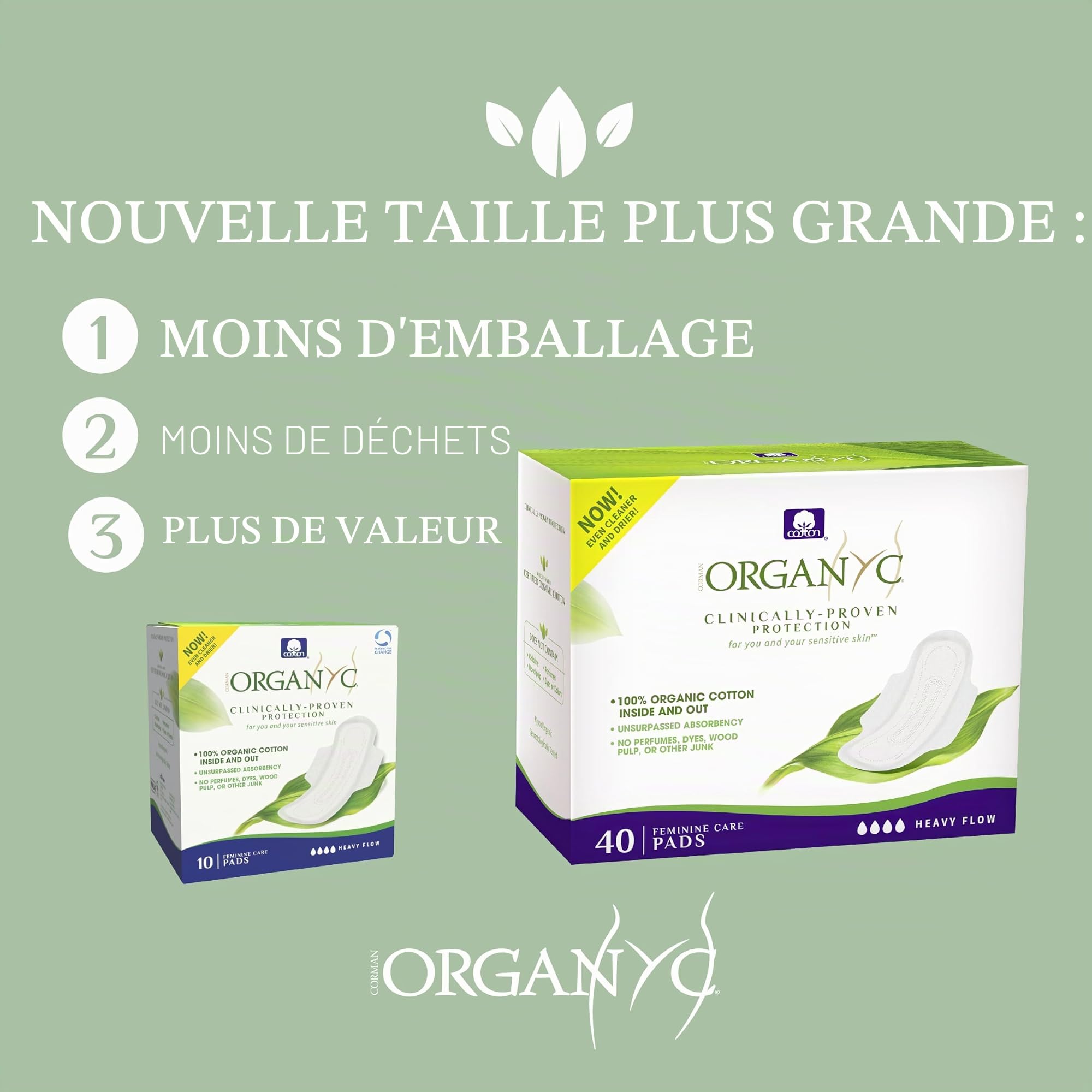 organyc-serviettes-hygi-niques-flux-lourd-100-coton-bio-40-pi-ces image 6