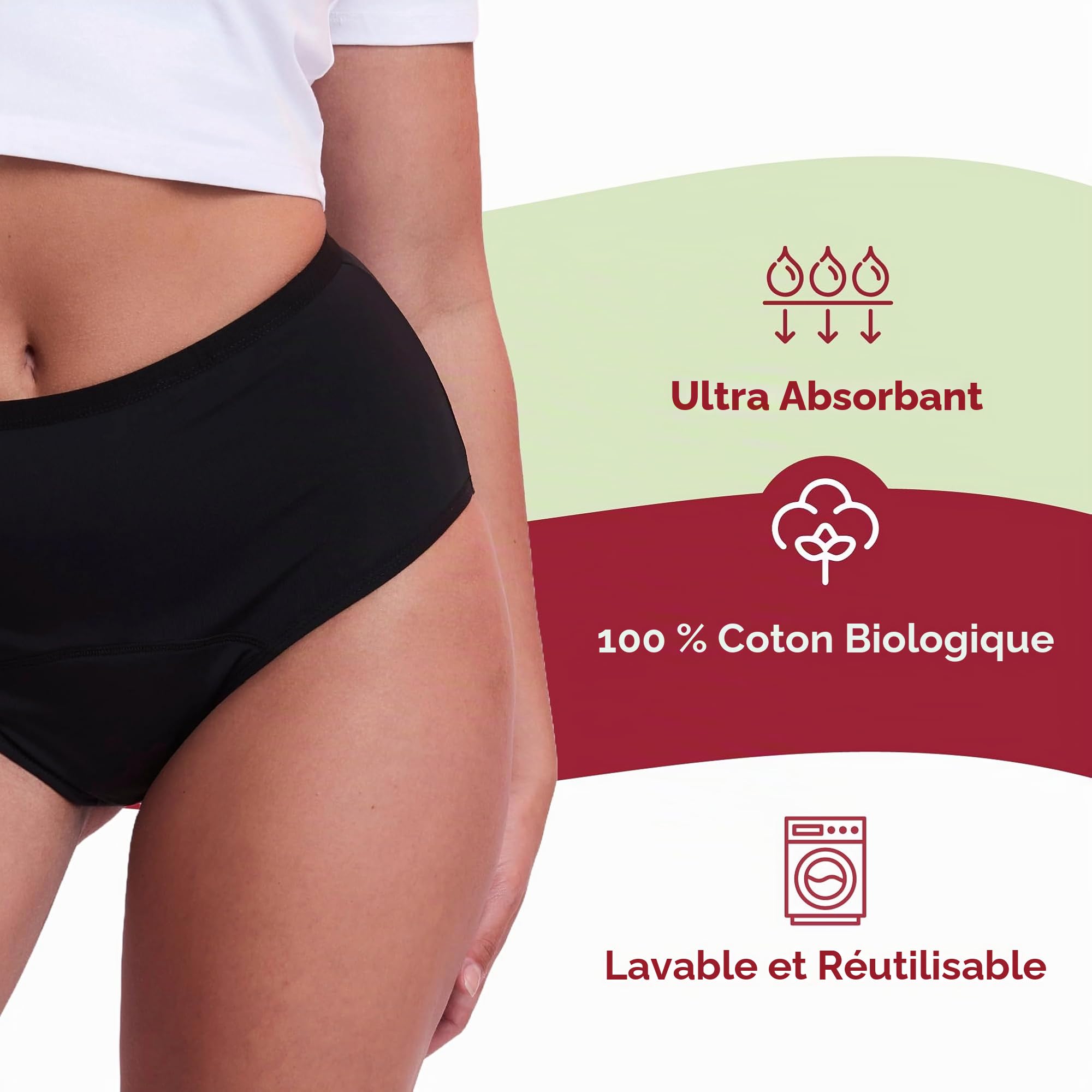organyc-culotte-menstruelle-r-utilisable-coton-bio-taille-haute-noir-taille-m image 2