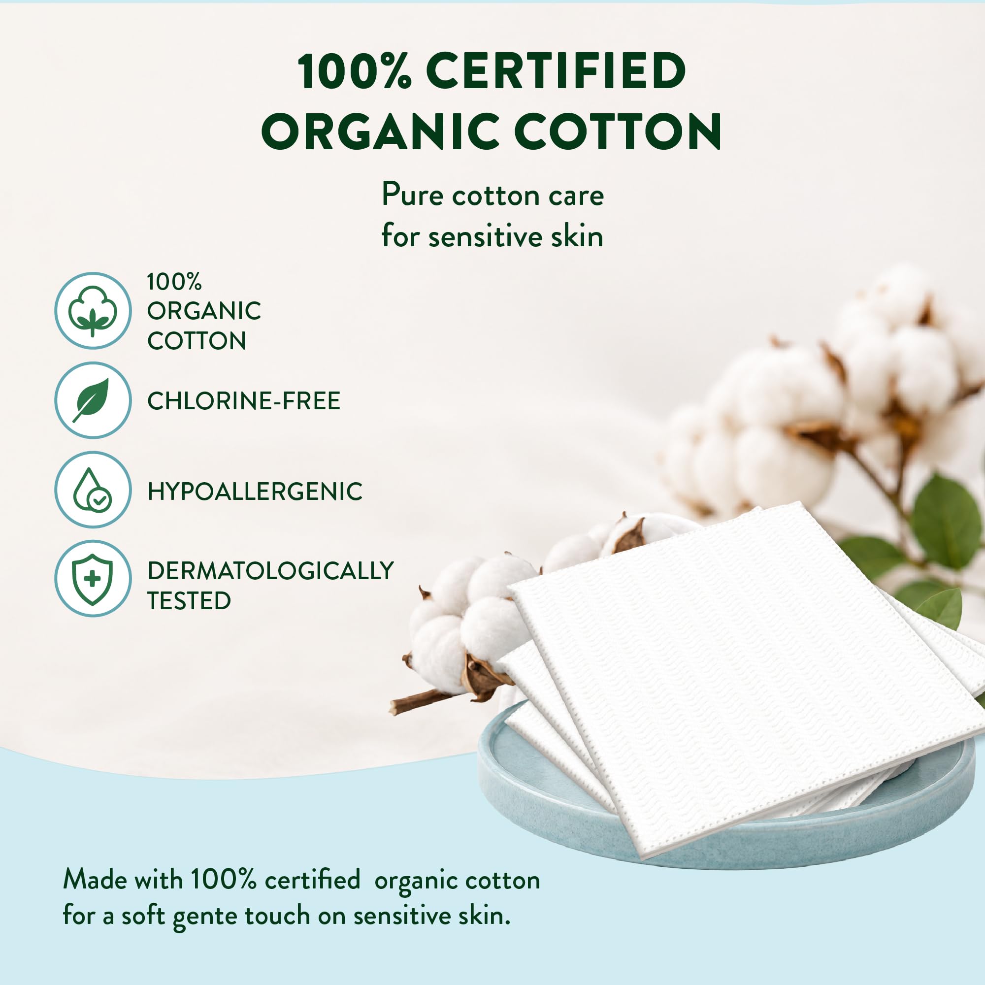 organyc-lot-de-50-carr-s-de-coton-100-bio-certifi-pour-peaux-sensibles image 2