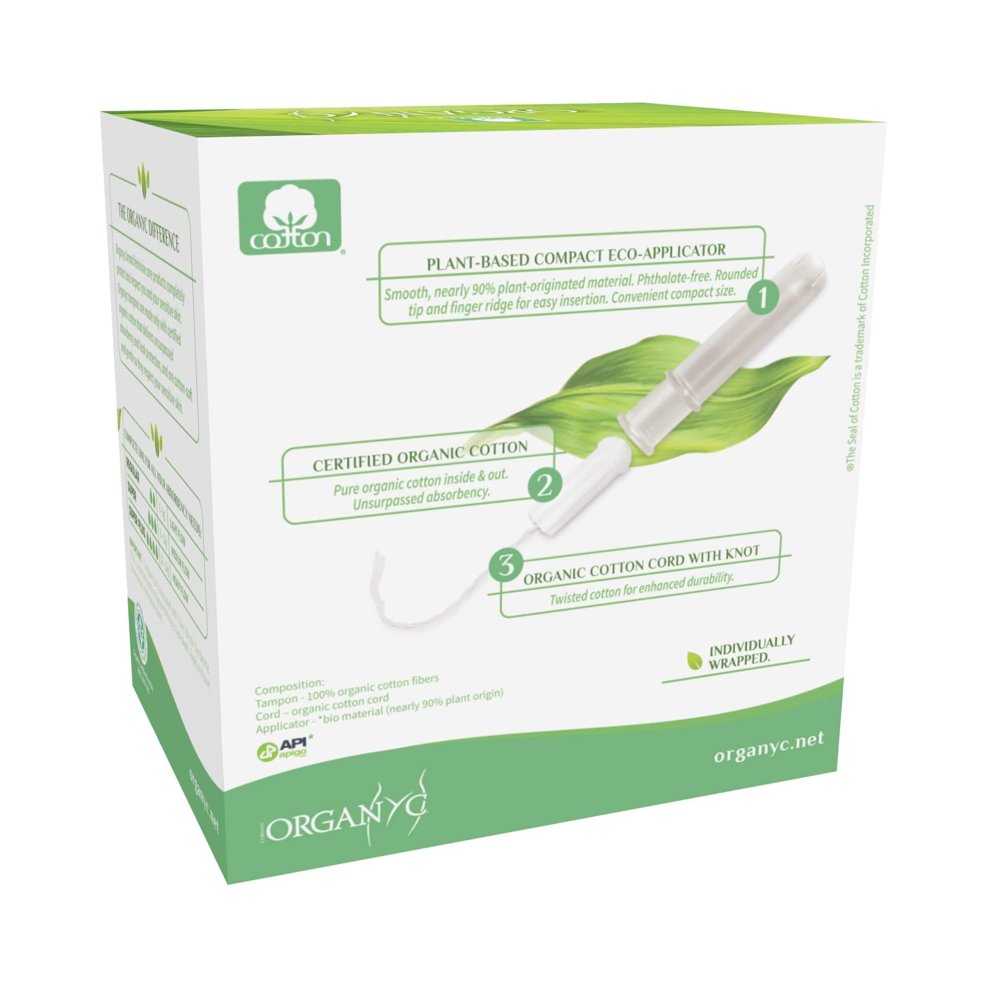 organyc-super-avec-co-applicateur-tampons-coton-bio-flux-abondant-16-unit-s image 3