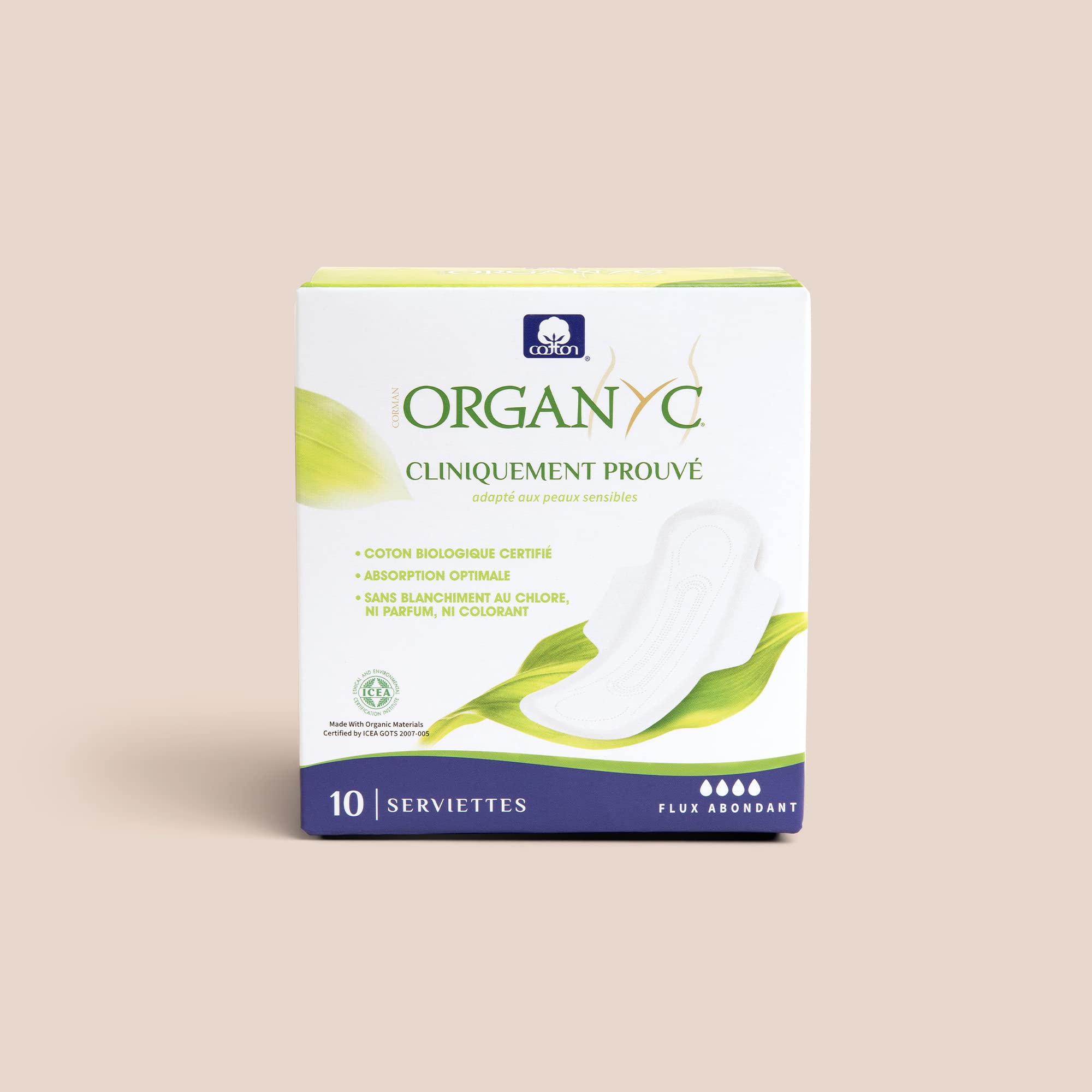 organyc-serviettes-hygi-niques-nuit-avec-ailettes-100-coton-bio-certifi-40-unit- image 5