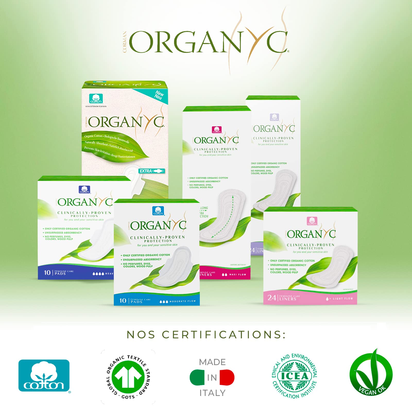 organyc-serviettes-hygi-niques-nuit-avec-ailettes-100-coton-bio-certifi-40-unit- image 7