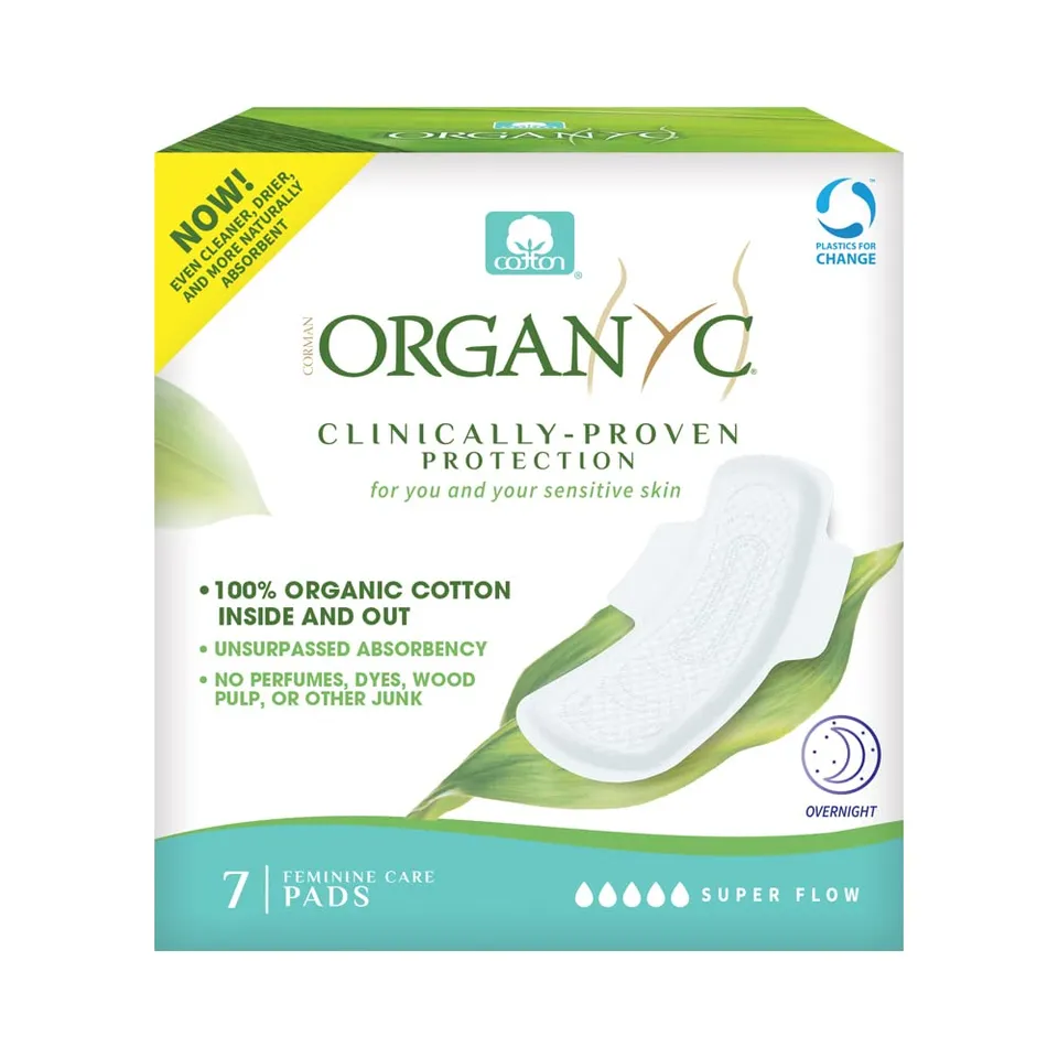 organyc-serviettes-hygi-niques-nuit-100-coton-bio-7-serviettes image 1