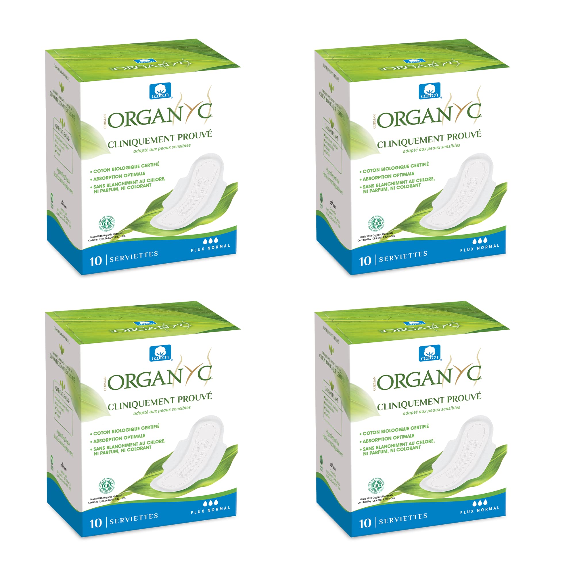 organyc-avec-ailettes-serviettes-hygi-niques-coton-bio-flux-mod-r-40-unit-s image 1
