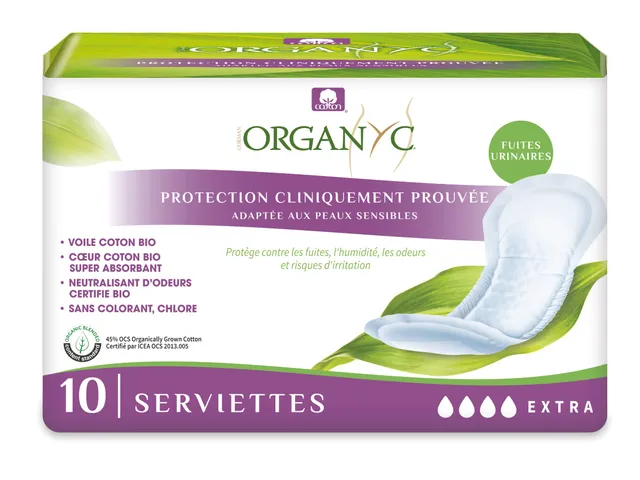 organyc-serviettes-pour-fuites-urinaires-extra-coton-100-bio-certifi-flux-extra- image 1