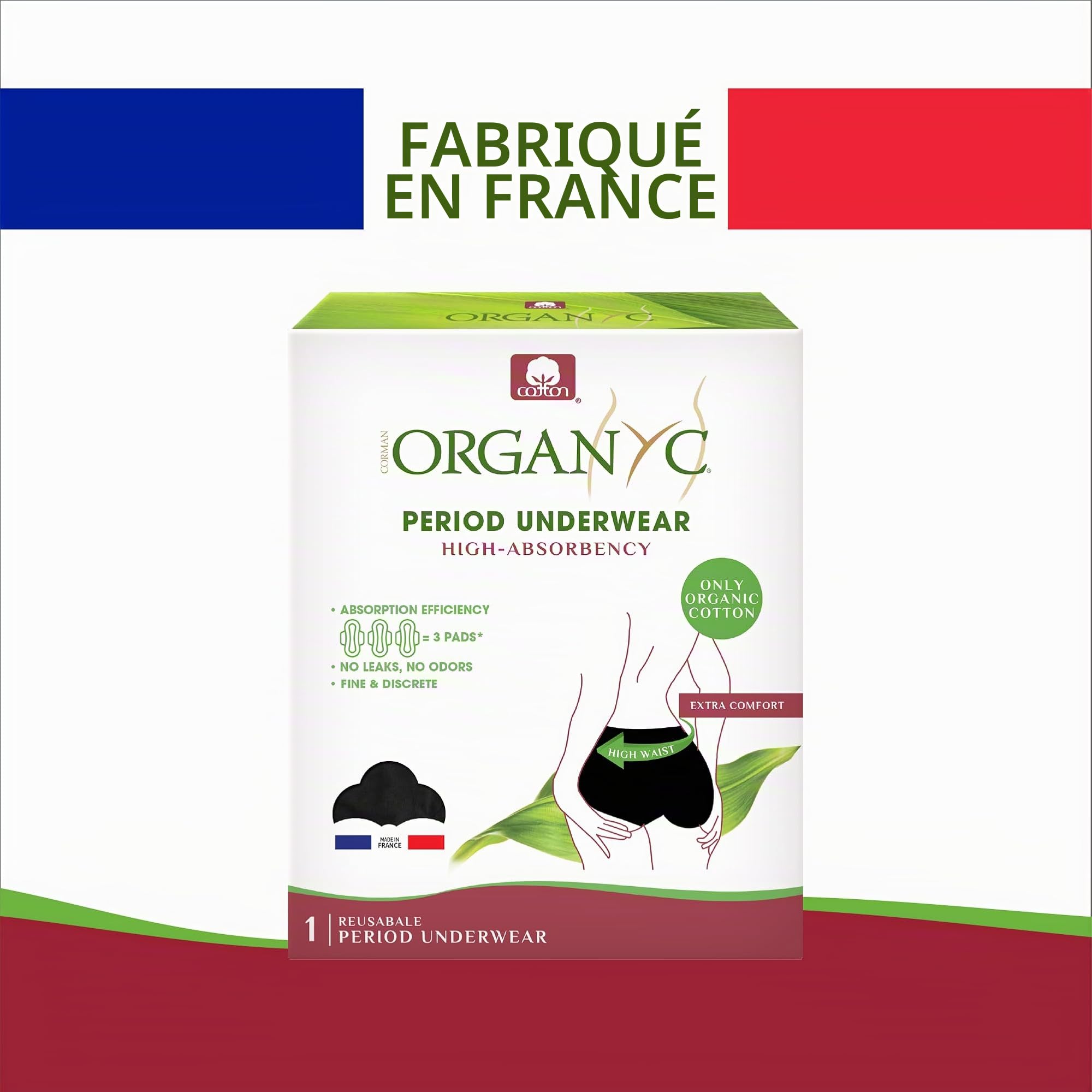 organyc-culotte-menstruelle-r-utilisable-coton-bio-taille-haute-noir-taille-m image 7