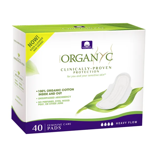organyc-serviettes-hygi-niques-flux-lourd-100-coton-bio-40-pi-ces image 1