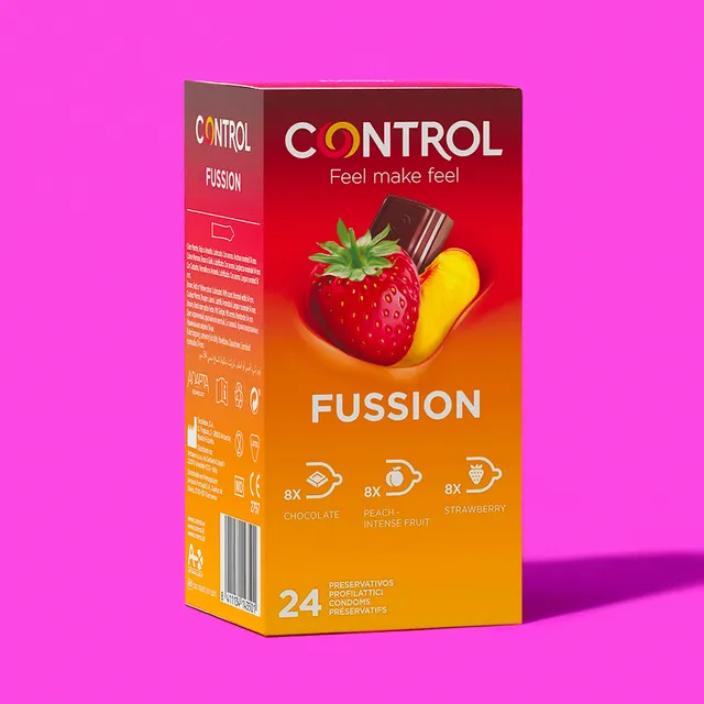 control-fussion-pr-servatifs-aromatis-s-assortis-chocolat-p-che-et-fraise-bo-te- image 1