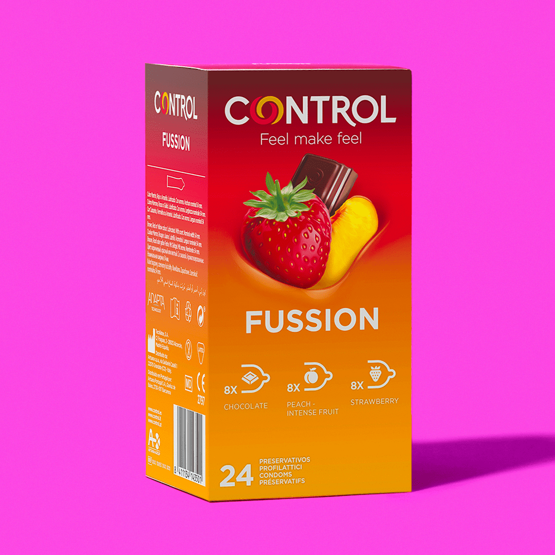 control-fussion-pr-servatifs-aromatis-s-assortis-chocolat-p-che-et-fraise-bo-te- image 1